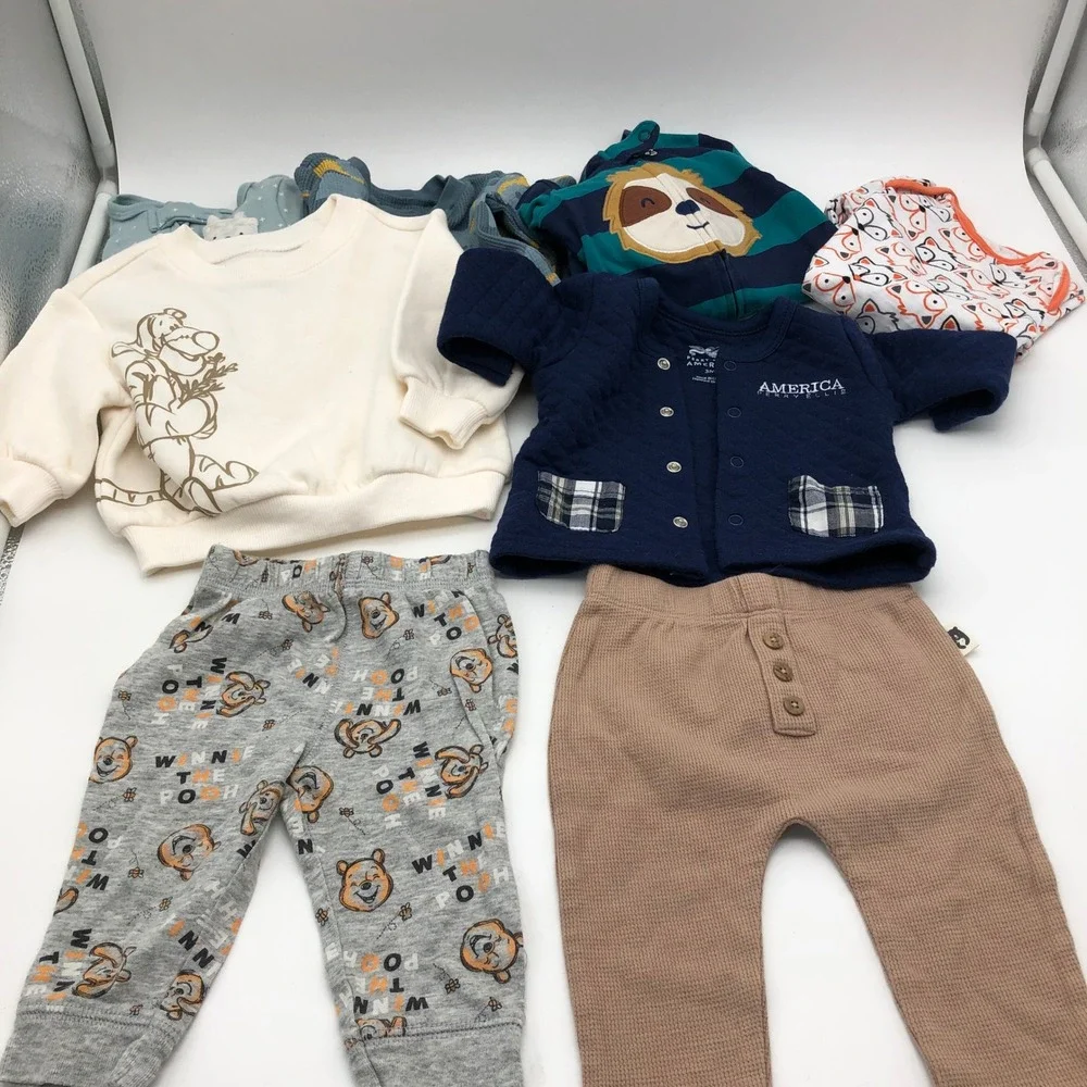 Baby Boys Newborn / 0-3M Fall Winter Clothing BUNDLE One Piece Pajamas Hanna